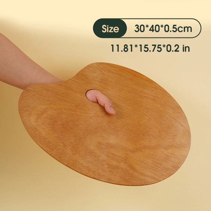 1 Pcs Wooden Oval Palette,Acrylic Palette,Fine Arts Oil Painting Palette,Gouache Acrylic Painting Palette HH-03
