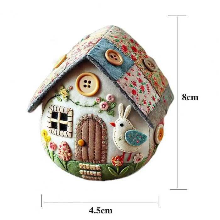 Patchwork Egg House Kit Easter Decor Basket Filler DIY Patchwork Felt Egg House Craft Kit Embroidered Felt Easter Egg Package