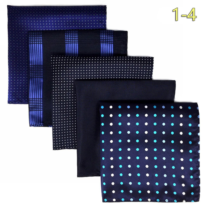 5 Pieces Mens Pocket Squares Wedding Handkerchiefs Set Fashion Formal Bundle Luxury Unique