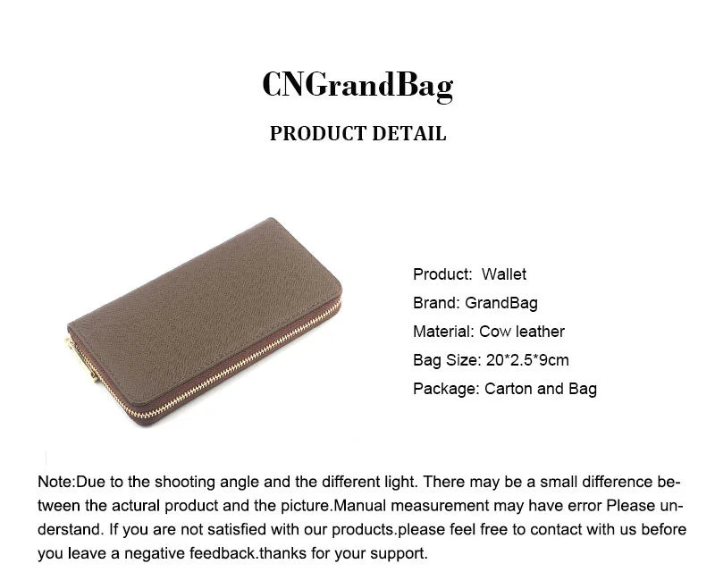Custom Initial Letters Genuine Saffiano Leather Unisex Long Wallet Purse