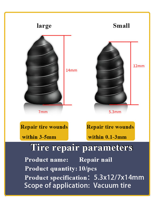 10/20/30pcs Car Vacuum Tyre Repair Nail Set Motorcycle Tire Puncture Repair Kit for Auto Bike Tubeless Tire Repair Rubber Nails