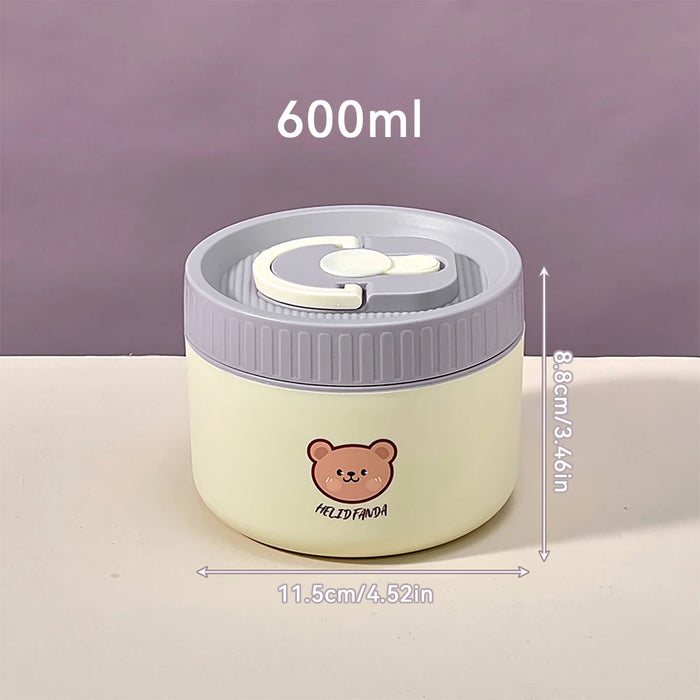 WORTHBUY Microwave Sealed 304 Stainless Steel Thermal Bento Lunch Box Large Capacity Cute Insulated Food Container For Students