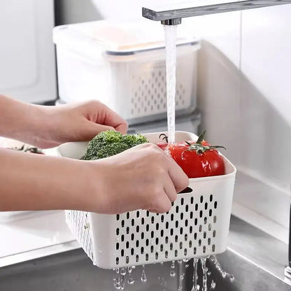 1/2/3pcs Refrigerator Storage Box Fridge Organizer Fresh Vegetable Fruit Drain Basket Storage Container Pantry Kitchen Organizer