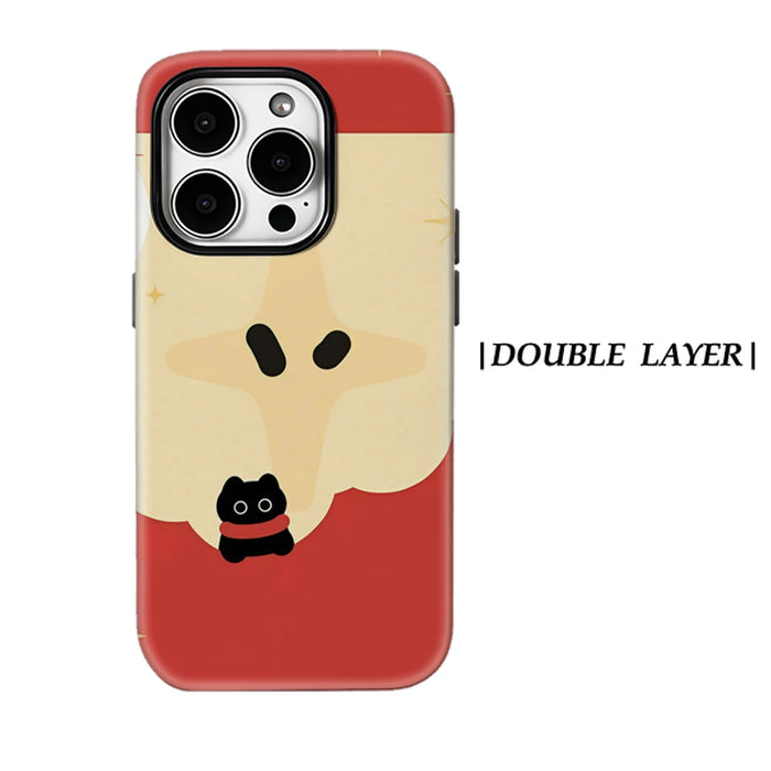 Apple Star Black Cat Phone Case for IPhone 17 16 15 14 13 Pro Max Plus for Magnetic Single Double-layer Tough Case