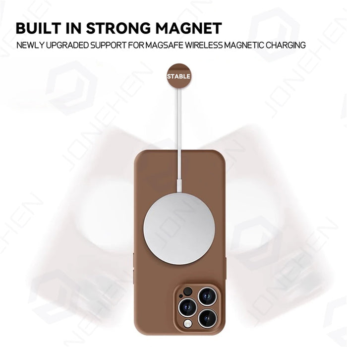 For Magsafe Liquid Silicone Original Case For iPhone 16 15 14 Plus 13 12 17 18 Pro Max Magnetic Wireless Charge Shockproof Cover