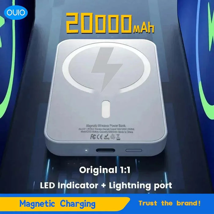 20000mAh Magnetic PowerBank Wireless PD 22.5W Fast Charger For Magsafe Portable Auxiliary Battery For Iphone Samsung Xiaomi