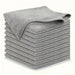 Stack of grey microfibre cleaning cloths, 20 pack