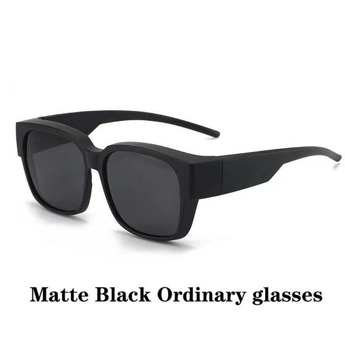 Fit-over sunglasses: Matte Black, Grey Lens, Non-Polarized