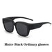 Fit-over sunglasses: Matte Black, Grey Lens, Non-Polarized