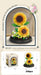 Sunflower bouquet with dome and colour box, 250 pieces