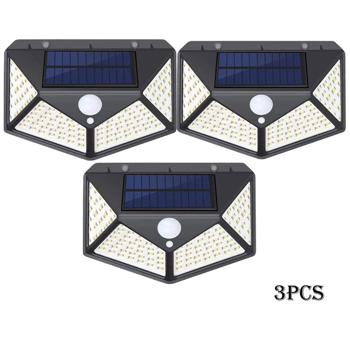 1-12 Pack Solar Lights Outdoor 100 LED Wall Lamp Motion Sensor Lights Waterproof Solar Street Light for Garden Porch Yard Garage