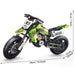 Green dirt bike building block model, 34 x 10 x 18 cm
