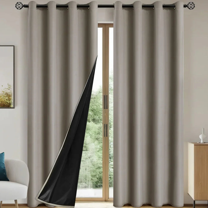 2pcs Blackout Thermal Curtains With Coating Insulated Liner, Window Curtains for Bedroom, Living Room, Dining Room, Home Decor