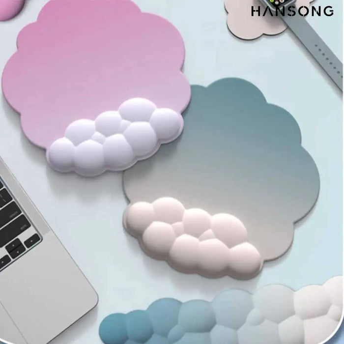 2025 Ergonomic Office Set Cloud-Design Keyboard Wrist Rest Non-Slip Rubber Desk Mat Cushioned Mouse Pad Wrist Support For Office