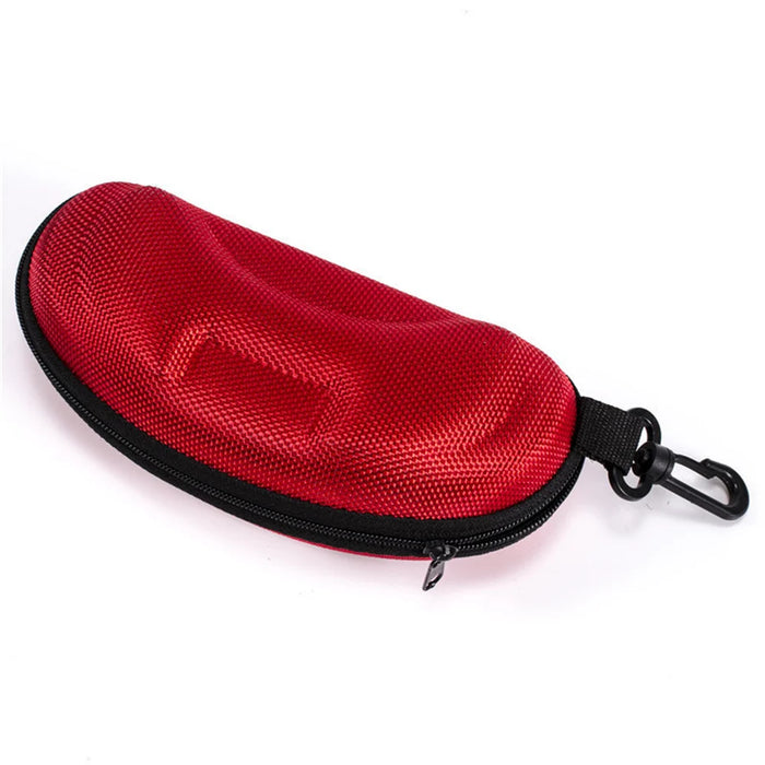 Hard shell sunglasses case with clip, Red