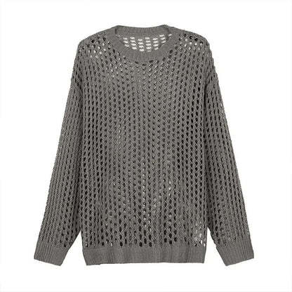 Summer Vintage Hollow Out Loose Knitting T-shirt