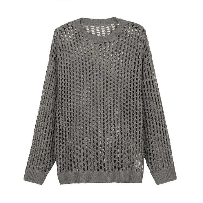 Summer Vintage Hollow Out Loose Knitting T-shirt