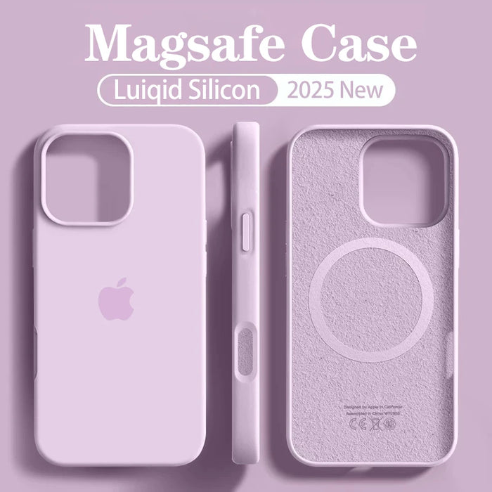Original Liquid Silicone Magsafe Case for Apple iPhone 17 13 15 16 14 Pro Max Wireless Charging 12 15 16 17 Magnetic Soft Cover
