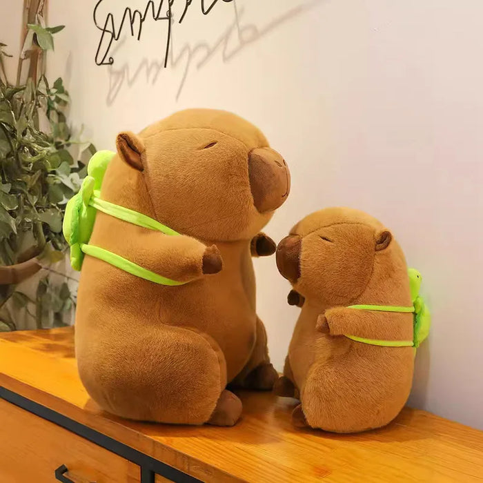 Capybara Turtle Backpack 35Cm Plush Doll Capibala Soft Pillow Living Room Sofa Ornaments Online Celebrity Doll Children'S Gift