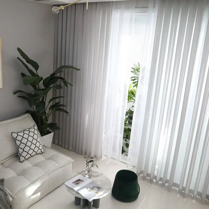 1Pc  Super Soft Chiffon White Tulle Sheer Curtains for Living Room Lining Bedroom Window Decor