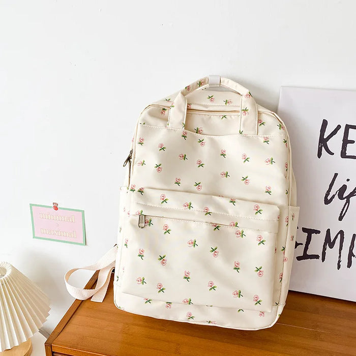 Personalized Literature and Art Small Fragmented Flower Girl Student School Bag Japanese Academy Style Versatile Backpack