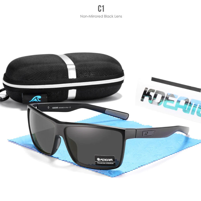 KDEAM Scratch Resistance Sunglasses Men Polarized 100% UV Protection Sun Glasses Integral Spring Hinges And Curved Temples KD029