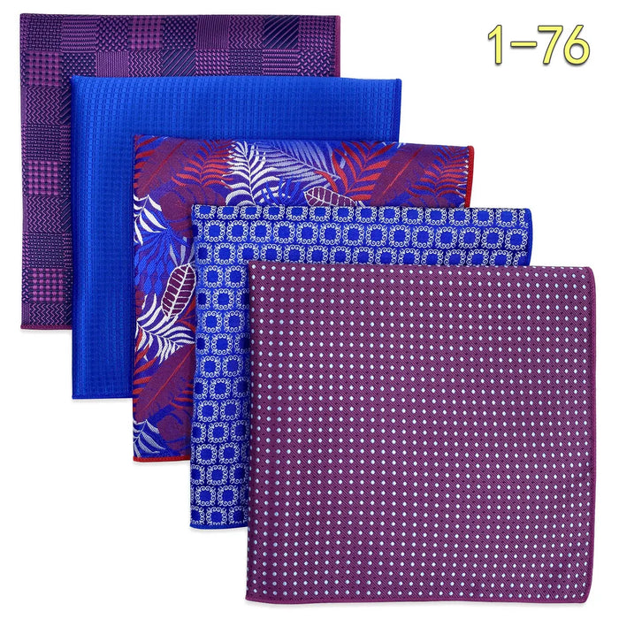 5 Pieces Mens Pocket Squares Wedding Handkerchiefs Set Fashion Formal Bundle Luxury Unique