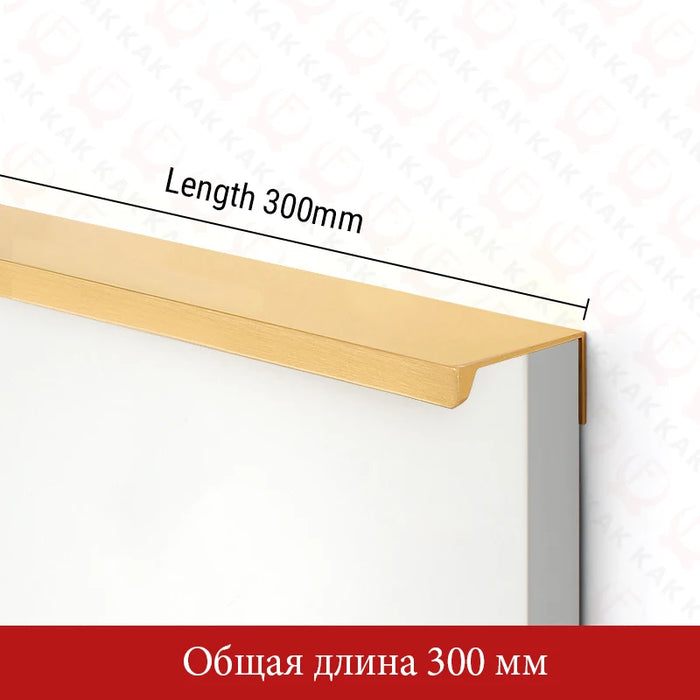 KAK Hidden Long Furniture Handles Black Kitchen Cabinet Handle Pulls Non Punched Aluminum Alloy Cupboard Door Handle Hardware