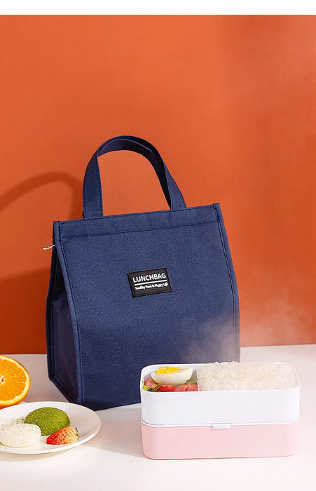Thermal Insulated Portable Oxford Lunch Bags Picnic School Food Bento