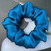 Mulberry silk scrunchie, Peacock Blue