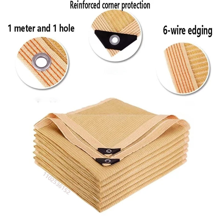 Beige  sunshade cloth sunshade durable sun protection shade mesh suitable for terrace plant greenhouse chicken coop porch