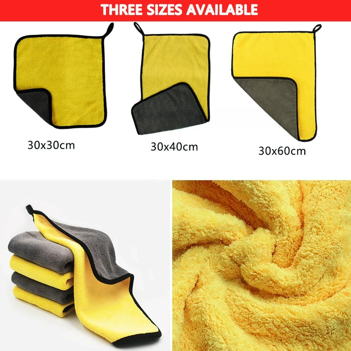 Microfiber Car Cleaning Towel Thicken Soft Drying Cloth Auto Body Washing Towels Double Layer Clean Rags Detailing
