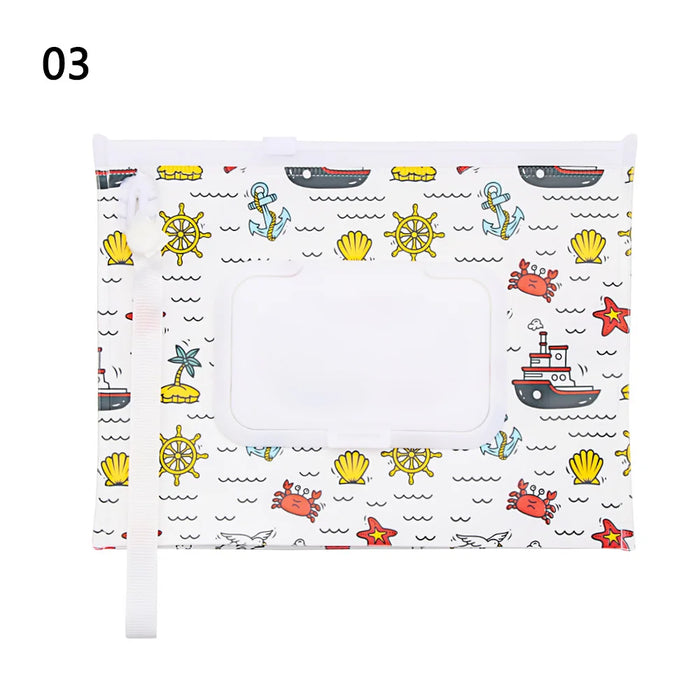 EVA Baby Wet Wipe Pouch Portable Wipes Holder Case Flip Cover Snap-Strap Reusable Refillable Cosmetic Pouch Useful Tissue Box