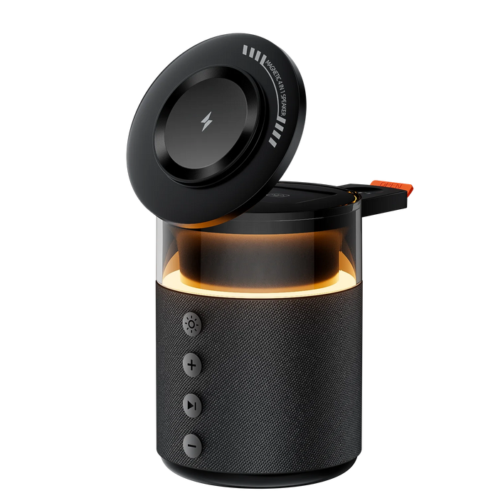 5-in-1 Magnetic Wireless Charging Station with Wireless Speaker & Night Light, Fast Charger for iPhone iWatch AirPods Series