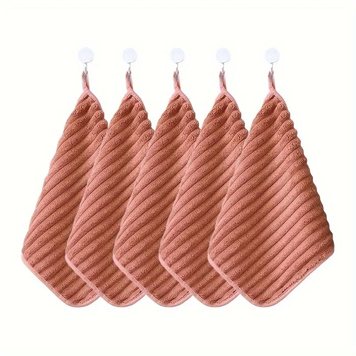Set of 5 orange hand towels