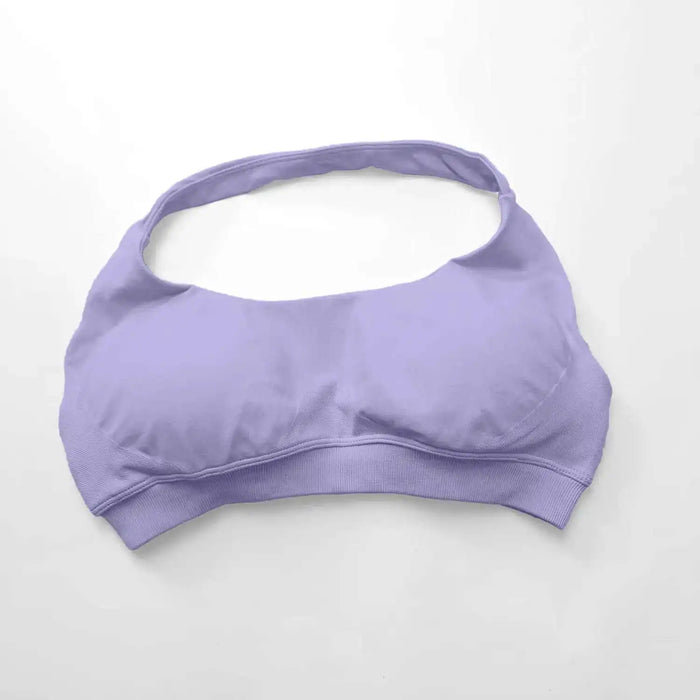 NCLAGEN Sports Bra Gym Tops Women Seamless Pilates Halter High Support Push-up Open Back Fitness Yoga Clothes Workout Underwear