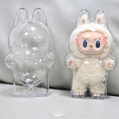 Labubu Transparent Protective Storage Case Plush Dolls Display Bag Portable Clear Organizer Box Thickened Dolls Bag