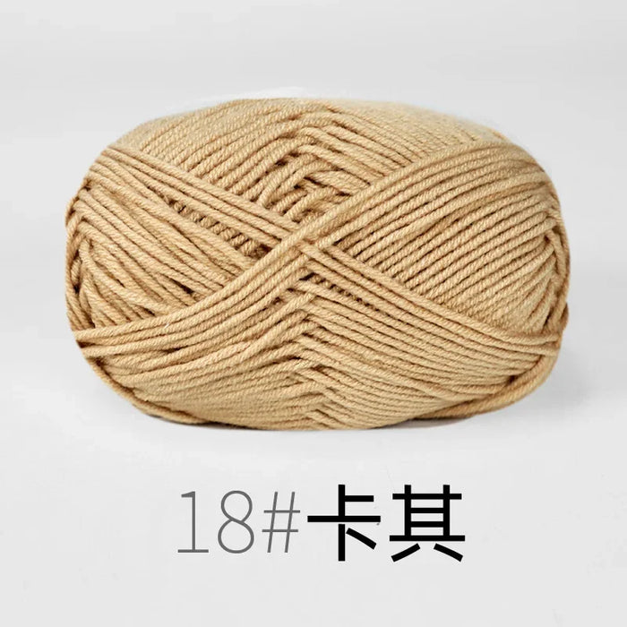 Organic Cotton Yarn 4ply Baby Milk Knitted Yarn For Craft Sweater Hat Dolls Scarves 1 Ball 50g Soft Wool Crochet Yarn Wholesale