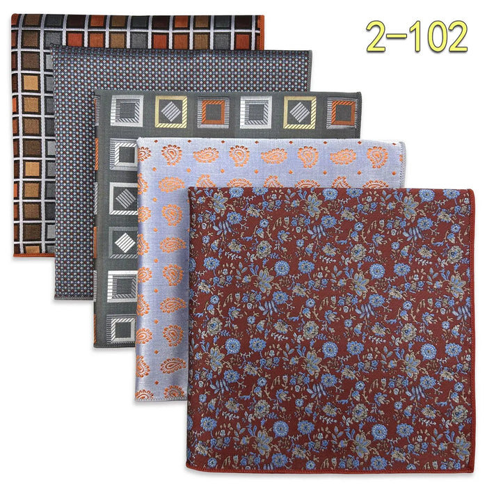 5 Pieces Mens Pocket Squares Wedding Handkerchiefs Set Fashion Formal Bundle Luxury Unique