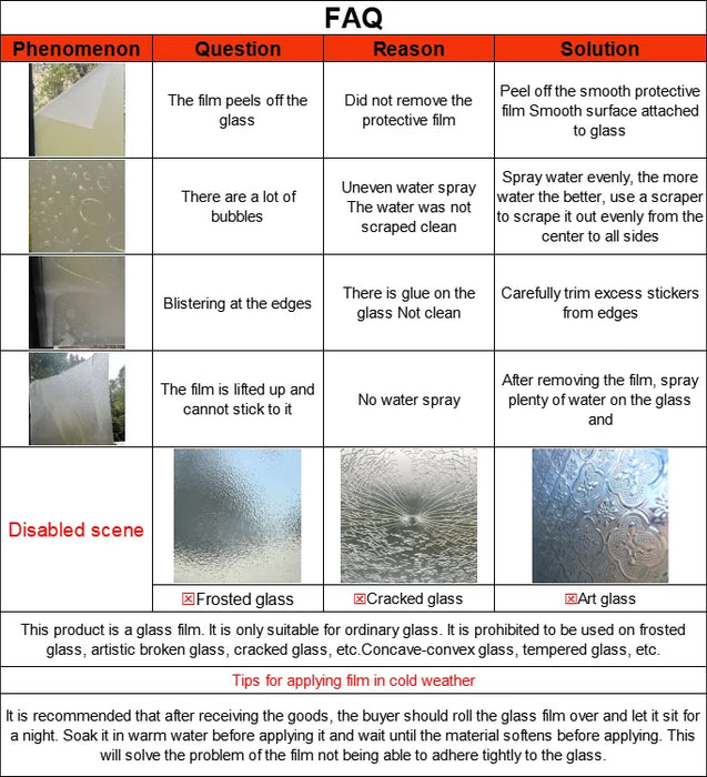 Window Film Frosted Glass Window Privacy Film No Glue Bathroom Window Privacy Film Static Cling Non-Adhesive Sun Blocking Heat