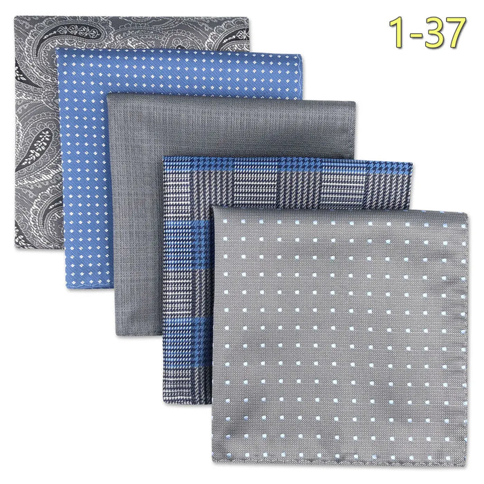 5 Pieces Mens Pocket Squares Wedding Handkerchiefs Set Fashion Formal Bundle Luxury Unique