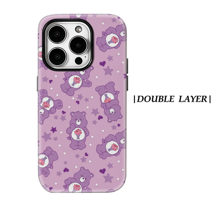 Purple Bear Smoothie Phone Case for IPhone 17 16 15 14 13 Pro Max Plus for Magnetic Single Double-layer Tough Case