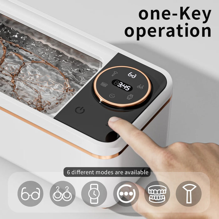 Ultrasonic 48KHZ Glasses Cleaner Machine, Soundwave technology Denture Cleaner, Jewelry & Makeup Brush Cleaning Machine