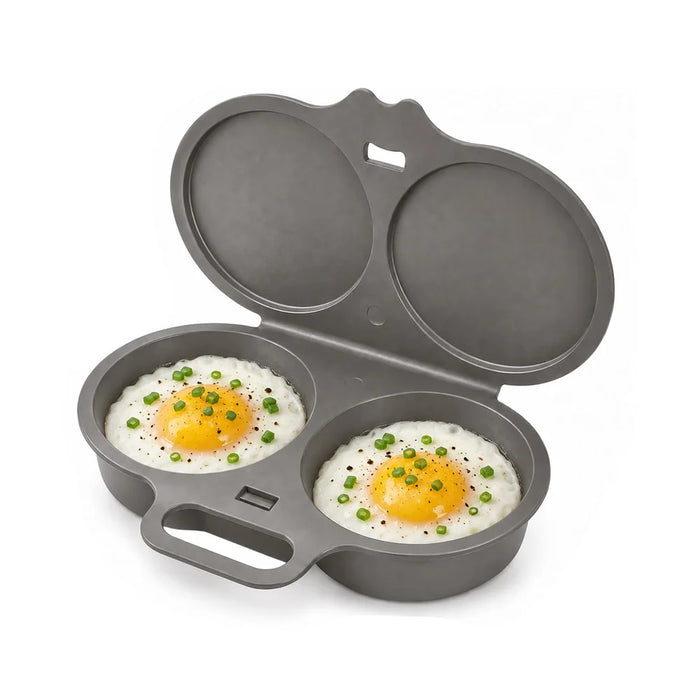 Microwave Egg Cooker Double Cavity Egg Poacher Food Grade Non Stick Egg Steamer Oil Free Breakfast Maker Reusable Kitchen Mold