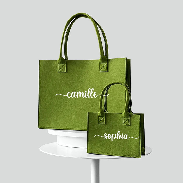 Personalized Tote Handbag with Name Felt Totter
