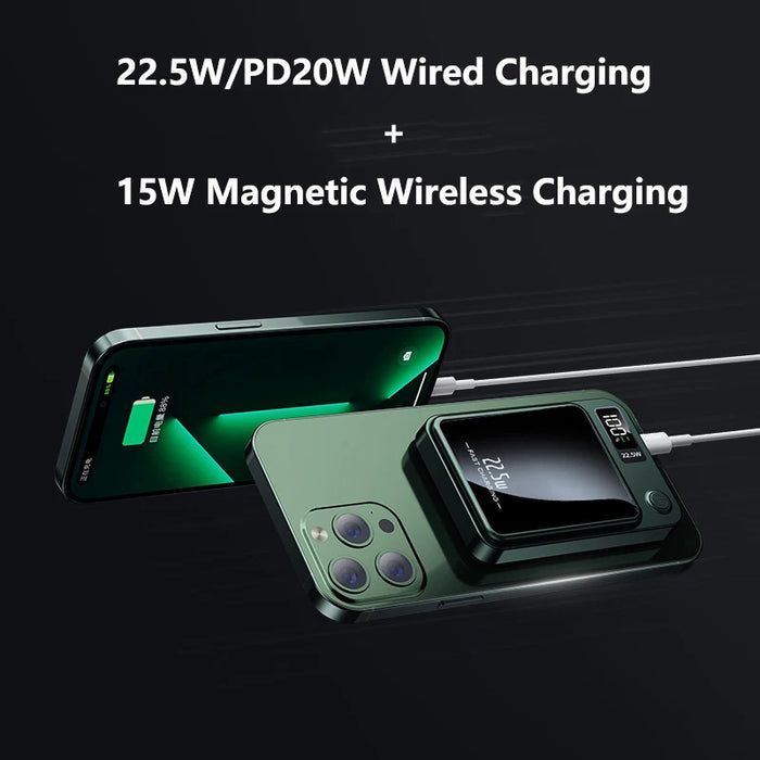 20000mAh Magnetic Wireless Charger Power Bank Magnetic Ring for iPhone 16 15 Samsung Huawei Xiaomi 22.5W Fast Charging Powerbank