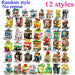 Grid of mini shop building block designs, random style