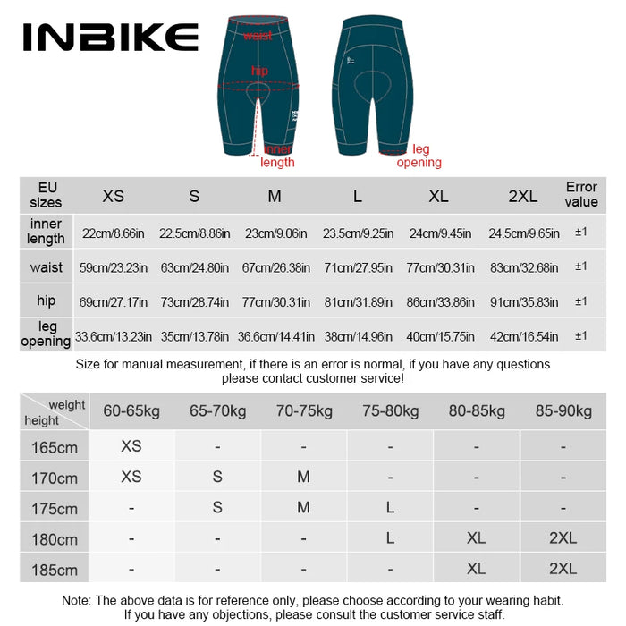 INBIKE Pro Summer Men's Cycling Shorts Bicycle Pants Shock-absorbing Cycling Clothing Mountain Road Bike Tousers With pocket