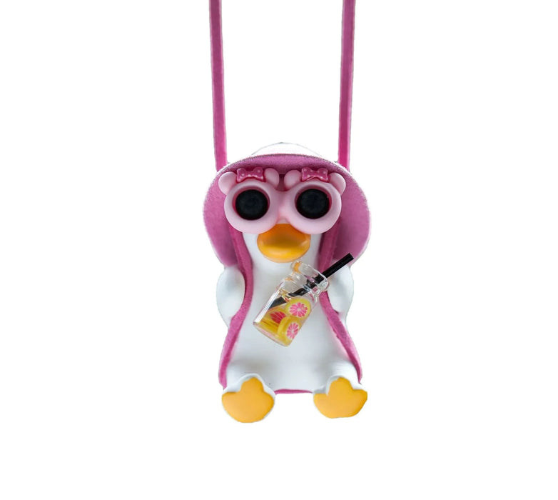Pink Swinging Duck Car Decoration Pendant Interior Accessories