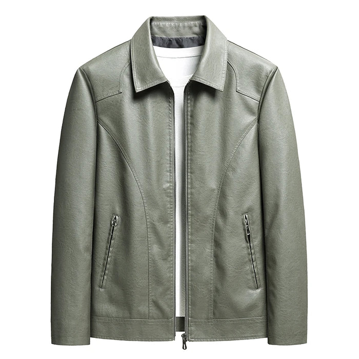 Men's faux leather jacket, Green
